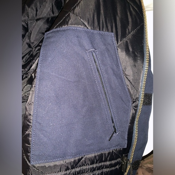 Carhartt work jacket navy blue with peace patch - Picture 9 of 15